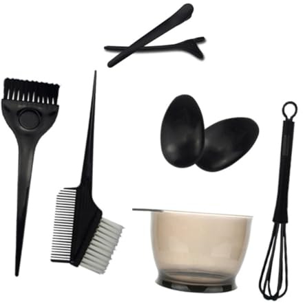 WEKADRIN 8 pièces Kit Professionnel de Teinture Cheveux Pinceaux Peigne Coloration Bol Mélangeur et Pinces Robustes Accessoires Coiffure DIY Odeur pour Salon et Usage Maison