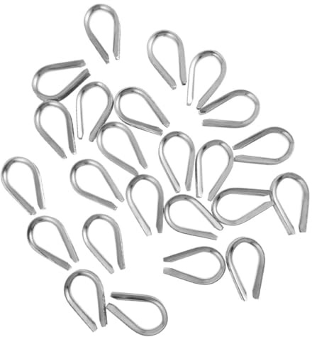 LOLIPPYY 30 Dedales de Cable de Acero Inoxidable 304 Anillos Triangulares para Crimpar Resistentes y Seguros Kit de 30 Piezas para Eslingas y Sujeción de Cables