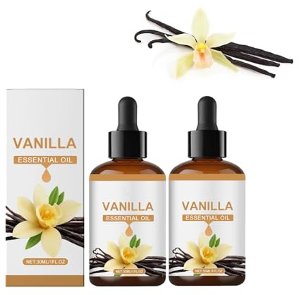Aceite esencial de vainilla orgánica: aceite esencial de vainilla natural para piel, cuerpo y cabello, aroma dulce y cálido, aceite perfumado de larga duración, ideal para velas, jabones, difusores y