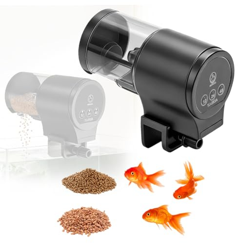 Futterautomat Aquarium, 100ML Fische Fischfutterspender, Fischfutter Automat, Zeiteinstellung Fischfutter Feeder, Fisch Futterautomaten für Fisch Tank und Aquarium