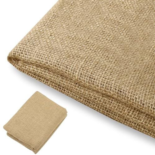 Jute Stoff Meterware 100x160 cm, Sackleinen aus Naturfasern 280g/m², Jutestoff zum Nähen Basteln, Sackleinen aus Naturfasern Dekostoff für DIY Projekte, Haus, Garten, Hochzeiten, Parteien Accessoires