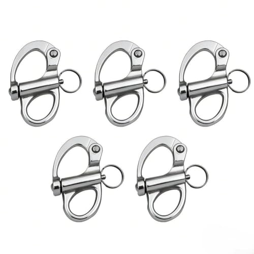 5PCS Snap Grillo a sgancio rapido per anelli di sollevamento da 5 cm SS316 in acciaio inossidabile hardware per vela design fisso per corda metallica marina immersione attrezzatura di sopravvivenza