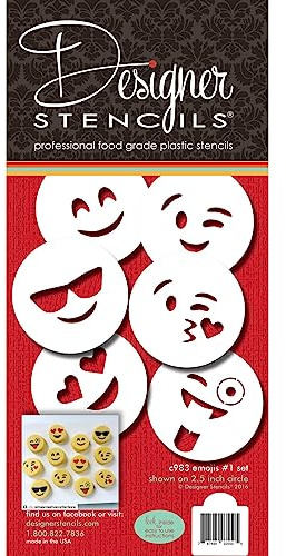 Emojis Cookie Stencil Set C983 by Designer Stencils