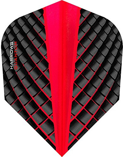 Harrows Quantum Dart-Flights, 100 Mikron, Standard, 3D-Effekt, 10 Sets (30 Stück) (rot)