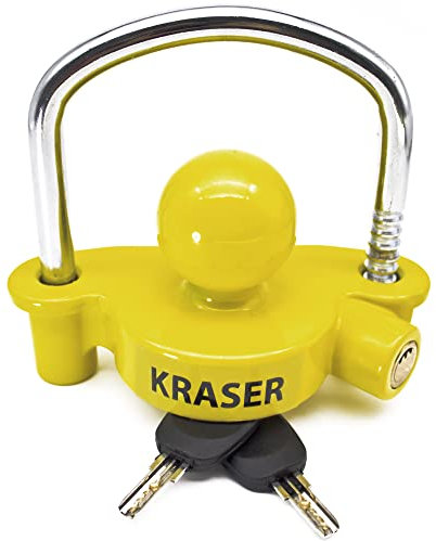 KRASER KR815 Anhängerschloss Anhänger Schloss Schloss Anhängerkupplung Anhängerschloss Diebstahlschutz, Antischlingerkupplung Anhängerkupplung Diebstahlschutz, Diebstahlsicherung Anhänger Gelb