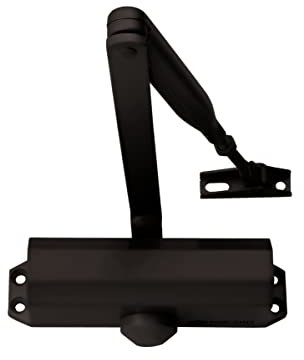 Ferme-Porte à bras compas force 3 (jusqu'à 60kg). Téchnologie pignon crémaillere. Coloris Noir