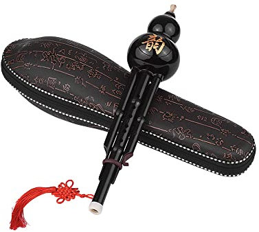 Karlak Chinese Hulusi,Chinese Traditional Instrument Hulusi Cucurbit Flute Bottle Gourd Silk C-Key Resin Material with Chinese Knot Carry Case for Beginners Musical Gift