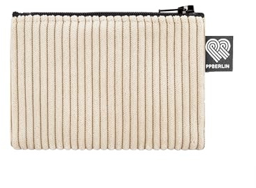 PP-Berlin Cord Etui klein Beige, Geldbörse und Mini-Tasche | 100 % recyceltes Material, vegan, ein Fach mit Reißverschluss