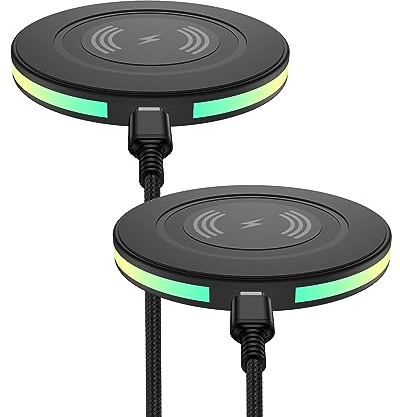 2Pack 15w Phone Wireless Charging Pad for Google Pixel 10 Pro XL 9a 9 8 8 Pro 7 pro, QI Wireless Charger Station Cargador Inalambrico for Android Samsung Galaxy S25 S24 S23 + S22 Ultra Apple iPhone