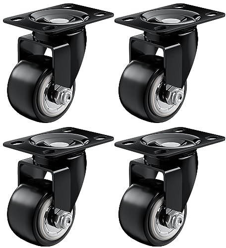 4PCS rubber castors wheels, Swivel Castors,Universal Rotary Caster Wheel for Furniture