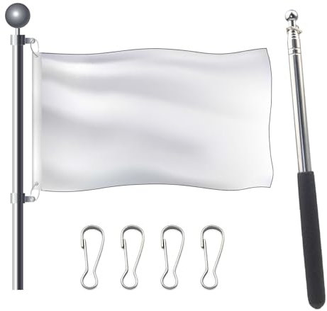 Asta Bandiera, Asta Portabandiera, Bandiera Guida Turistica, Aste Per Bandiere Portatili, Bandiere Bianca, Adatto Per Campeggio, Viaggi, Escursioni, Competizioni, Insegnanti, Guide, Turismo, 6 Pezzi
