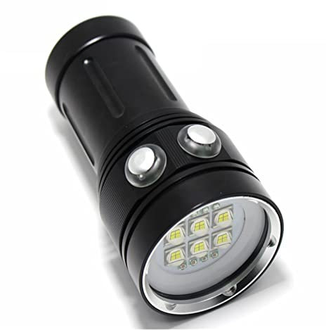 Diving Lights 8000 Lumens Led Underwater Video Diving Light 6 LED White + 4X Red +4X UV/Blue Light 18650 Battery Waterproof Torch Waterproof Underwater(B_1)