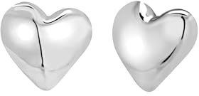 Breil, Collezione Big Heart, Orecchini Donna in Acciaio Lucido a Forma di Cuore, Chiusura a Farfalla, Idea Regalo Donna