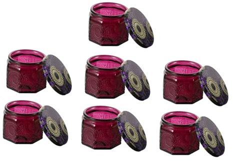 KONTONTY 7stücke Teiliges Diy Kerzengläser Octagonal Relief Scented Candle Holder Kerzenglas Für Aromatherapie Und Heimdekoration Langlebig Bruchsicher Geeignet Für Hochzeit Und Feierlichke