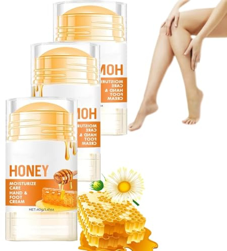Crème hydratante et anti-crevasses pour les pieds au miel, crème pour les mains et les talons, crème de soin des pieds, hydratant pour les pieds, bâton de crème réparatrice, pour talons et (3 pièce)
