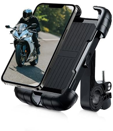 Miranda's Goods & Co Soporte Móvil Moto Antivibración 360° – Soporte Teléfono Moto y Bicicleta con Fijación Segura, Compatible con iPhone 16/15/14/13/12 Pro MAX y Samsung Galaxy