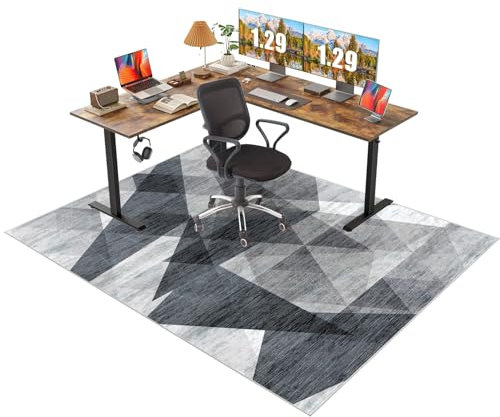 Bodenschutzmatte Bürostuhl Unterlage 160 x 170 cm Schutzmatte Bürostuhl, Kratzfest Bodenmatte Stuhlunterlage, Schutzmatte für Teppichböden Schreibtischstuhl Unterlage für Laminat, Parkett, Hartböden