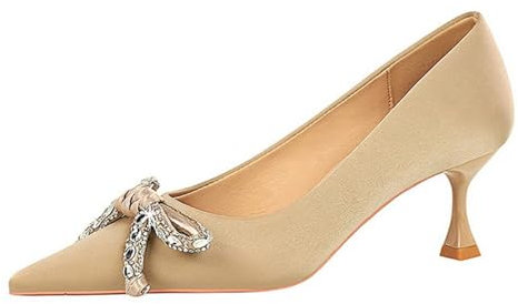 Scarpe Decolte Donna Décolleté Punta Chiusa Scarpe Decolte Classico con Tacco Alto Eleganti Sandali con Tacco High Heels Sposa Scarpe da Sposa Feste Offerta Matrimoni Scarpe da Ufficio