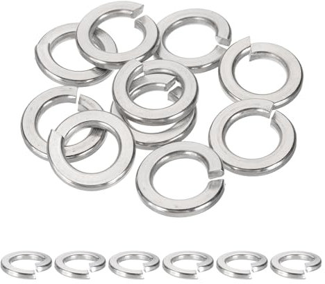 sourcing map Lot de 10 rondelles de verrouillage à ressort 5/8 en acier inoxydable 304 pour vis, boulons, voitures, machines de construction, argent