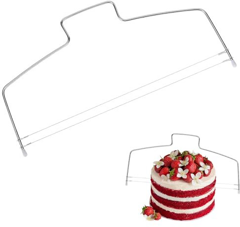 Tortenschneider - 32cm Tortenbodenschneider, Edelstahl Kuchenschneider Mit Höhlenverstellbarem Draht Zum Schneiden Von Tortenbodenschichten, Kuchen & Brot Slicing Werkzeug