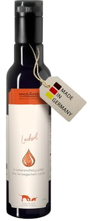 Waldkraft Lachsöl für Hunde & Katzen – 250 ml norwegisches Fischöl – 100% nativ, unraffiniert & schonend gepresst – Reich an Omega 3 & 6 – Für glänzendes Fell & gesunde Haut