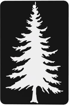 Lot de 4 désodorisants de voiture à suspendre avec des sapins blancs sur fond noir