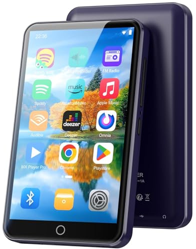 Fanvace 80GB MP3 Player with Bluetooth and WiFi, Android MP3 & MP4 Players with 4 Touchscreen and Speaker, MP3 Music Player with Spotify, Audible, Amazon Music, Play Store (Purple)