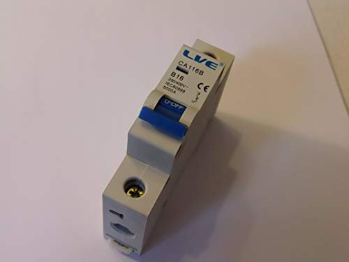 LVE 16 AMP Type B16A Live MCB Single Pole Circuit Breaker LVE CA116B