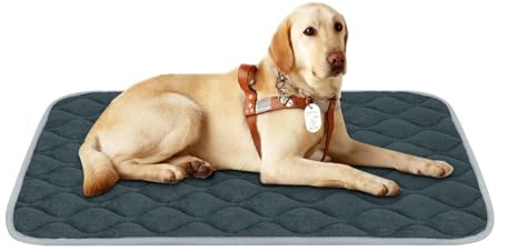 furrybaby Dog Bed Mat Flat Crate Mat with Anti-Slip Bottom Machine Washable Pet Kennel Pad for Dog Sleeping (L 42x28'', Grey Mat)