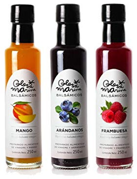 GLOSA MARINA 3er Feinschmecker Paket *ISLAS BALEARES* Crema Balsámica Mango, Heidelbeere, Himbeere (3 x 250ml)