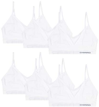 Channo Soutiens-Gorge Invisibles sans Coutures, sans Coussinets et sans Armatures en avec Bretelles réglables - Lot de 6, Blanc, L/XL