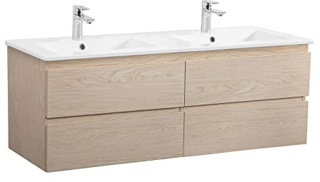Mobile da bagno doppio lavabo 120 cm rovere Sorrento