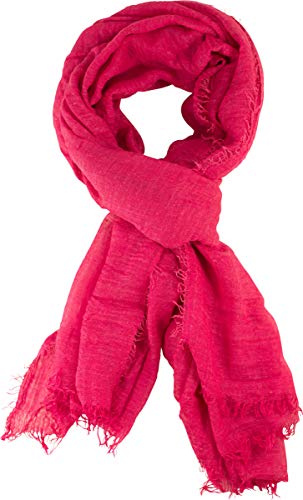 fashionchimp BASIC-Schal für Damen mit weichem Fransensaum, Tuch in leichter Qualität mit Baumwolle, einfarbig