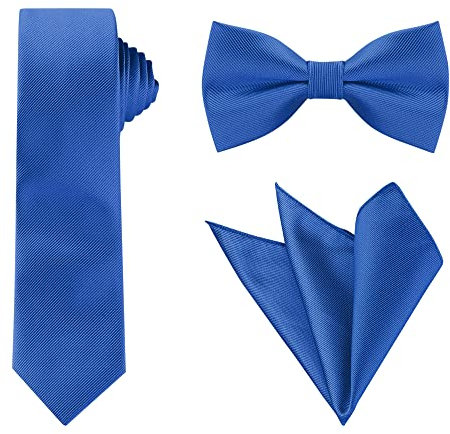 Allegra K Juego De Corbatas Para Hombre Corbata De Moño Corbata De Moño Cuadrado De Bolsillo Color Sólido Para Bodas Negocios Azul Real Talla única