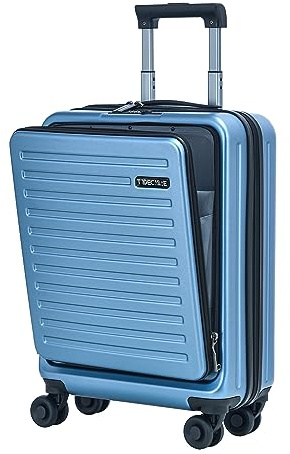 TydeCkare 20 Handgepäck Koffer mit Laptopfach,Airline Kompatibel Gepäck | 55x40x20cm, 34L, Leicht ABS+PC Hartschalenkoffer Klein, 4 Spinner-Rollen, TSA Schloss, für Geschäftsreisen,Eisblau