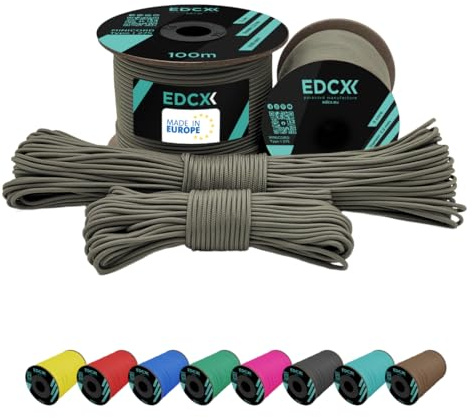 EdcX Paracord 2mm Nylon Paracord 275 (15, 30, 50 und 100 m) – 100% Nylonseil, 3-adrige Schnur, Nylonschnur 2 mm in vielen Farben