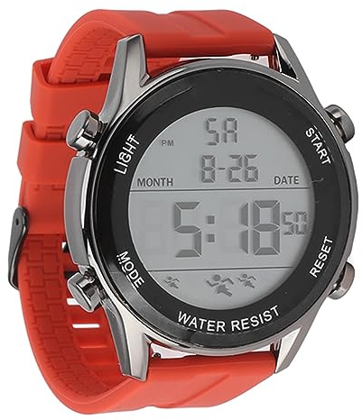 RiToEasysports Elektronische Sportuhr, Wasserdicht mit Nachtlicht, Großer Bildschirm, Herrenuhr, Silikon-Uhrenarmband für Outdoor-Aktivitäten