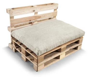 Gutekissen® Palettenkissen, Gartensofakissen, Sitzkissen, Rückenkissen, gefüllt mit Pulirethangranulateinlage, viele Farben und Größen PWL (Sitzkissen 120x80, Beige)