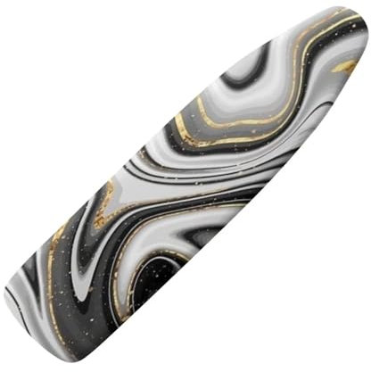 NETILGEN Bügelbrettbezüge, resistent gegen Verbrennungen, schmutzabweisend, rutschfest, Größe XXL, für Maße 145-150 x 50-55 cm, für Zuhause, Innenbereich, Hotel, Schwarz Gold Marmor