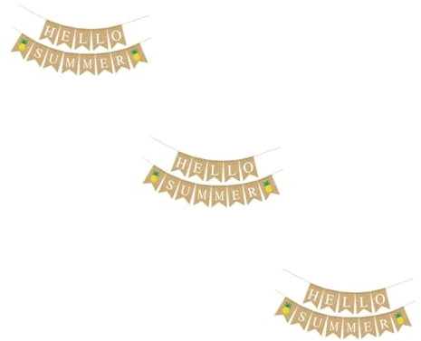 Alipis 3stücke Garland Hello Dovetail Banner Farbige Baumwolldekoration Für Hawaii-Partys Strandfeiern Und Sommerfestlichkeiten Wiederverwendbar Und Langlebig
