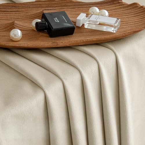 MIULEE Tende Velluto Beige Chiaro per Interni Tenda Moderne, Eleganti Tenda per Camera da Letto Salotto e Soggiorno, 2 Pezzi Tende Oscuranti Termiche per Interni Velluto con Occhielli L 140 x A 280 CM