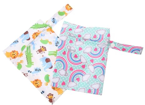 ifundom 4stücke wasserdichte Wickeltaschen Für Bunte Druckmuster Tragbare Aufbewahrungstaschen Für Kindergarten Und Unterwegs Vielseitig Einsetzbar Für Windeln Und Spielzeug