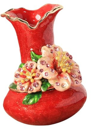 Amagogo Boîte à Bijoux en Forme de Vase, boîte à Souvenirs, boîte à bagues, Petite boîte de Rangement décorative pour bibelots, étui de Rangement pour Bijoux