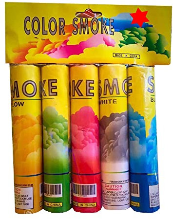 h2i Smoke Volcano Fountain, Pack of 5, Smoke Colour Mix, +/- 35 Seconds, Smoke Tube, Smoke Pot, Smoke Generator, Smoke Bomb with Dense Strong Smoke Í All-Season Fireworks Cat T1/F1