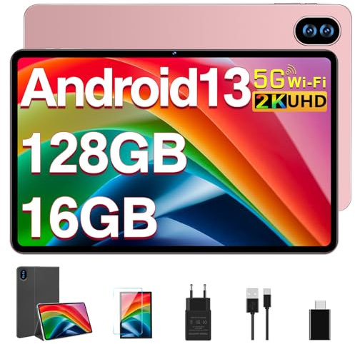 MEBERRY Tablette 12 Pouces Écran 2K Octa-Core 2.0 GHz, Tablette Tactile 16Go RAM + 128Go ROM (Extension 512Go), 5G WiFi, Bluetooth 5.0, 8000 mAh, 5+13+2MP, Tablette-Or