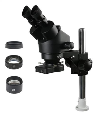 Mikroskop 3,5- bis 90-facher Simul-Focus-Stereomikroskop mit kontinuierlichem Zoom, passend for Löten von PCB-Schmuckreparaturset, 32-mm-Säule, 76-mm-Halter