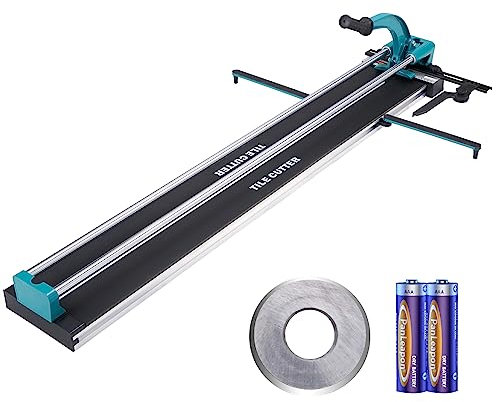 VEVOR Manual Tile Cutter, 48 inch Professional Porcelain Ceramic Tile Cutter, Double Rails with Tungsten Carbide Cutting Wheel, Anti-Skid Feet & Infrared Positioning for Home Industrial
