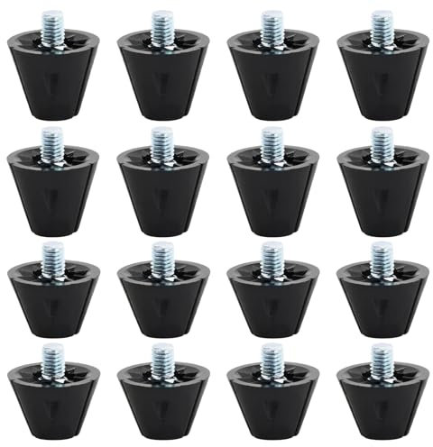 Ersatzstollen für Fußballschuhe,16St Fußball Studs Fußballschuhe Schraubstollen Set Nylonstollen Metallkopf-Ersatzstollen, rutschfeste Fussballschuhe Stollen 13mm/16mm,Schraubenbreite 5mm,Schwarz
