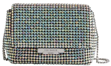 Ted Baker Gliters Crystal Mini Crossbody Bag Silver - Col, Silver - Col, One Size