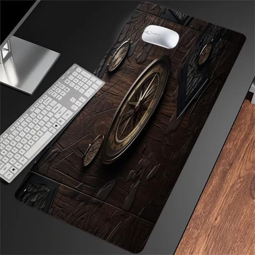ShangShengzi Mouse Pad Gaming Large Mouse Mat 47.2x23.6x0.08 inch Extra Large Table Mat Improved Precision and Speed Long Mousepad XXL Washable for Laptop Gamer Office Home (Retro Compass)